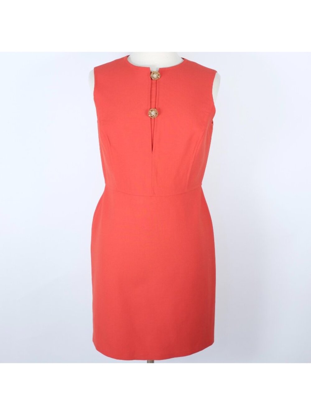 Oscar de la Renta sz 10 dress F' 2022 orange jewel buttons $3200